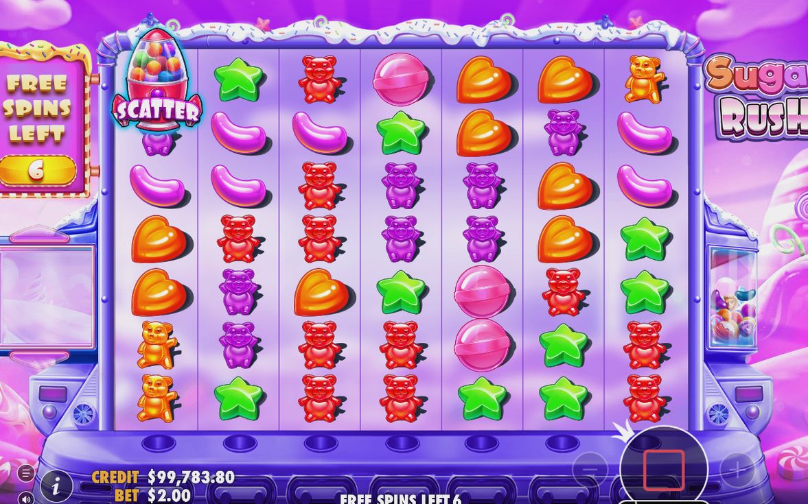 Free Spins round screen with spins remaining
