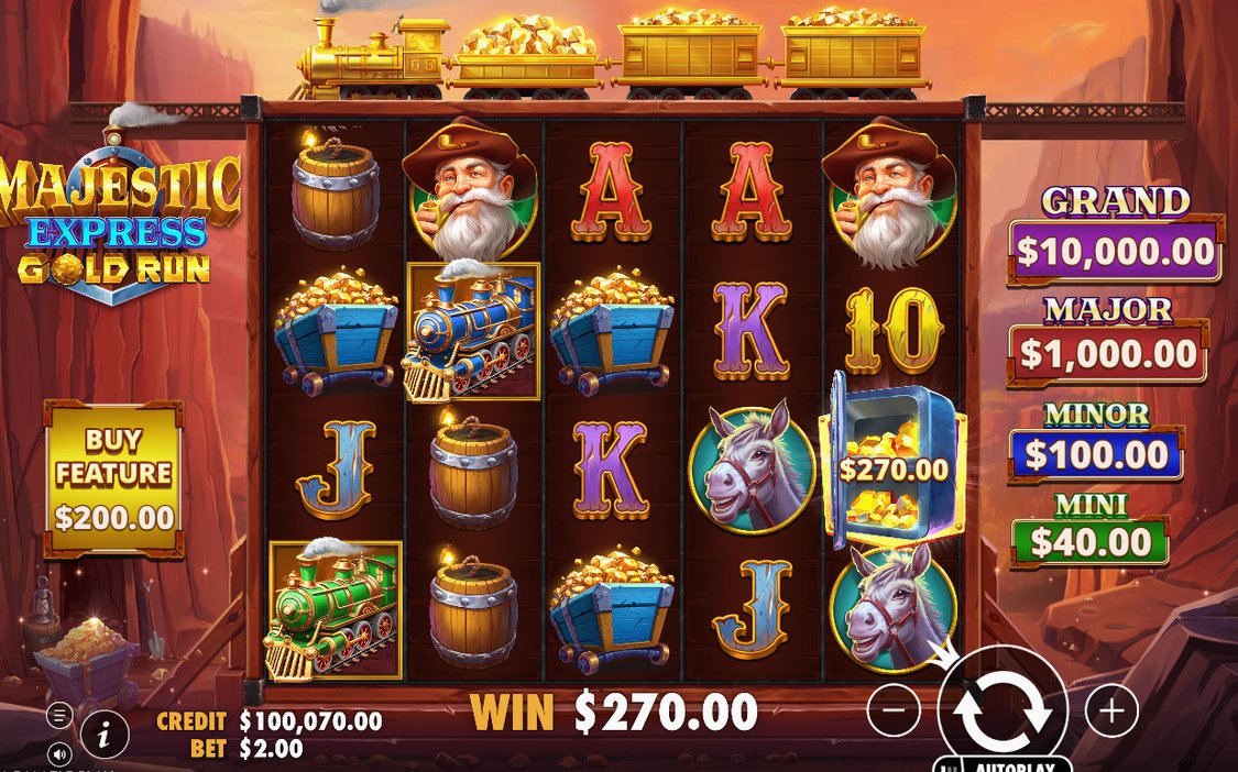 Win screen after a round with a paying combination